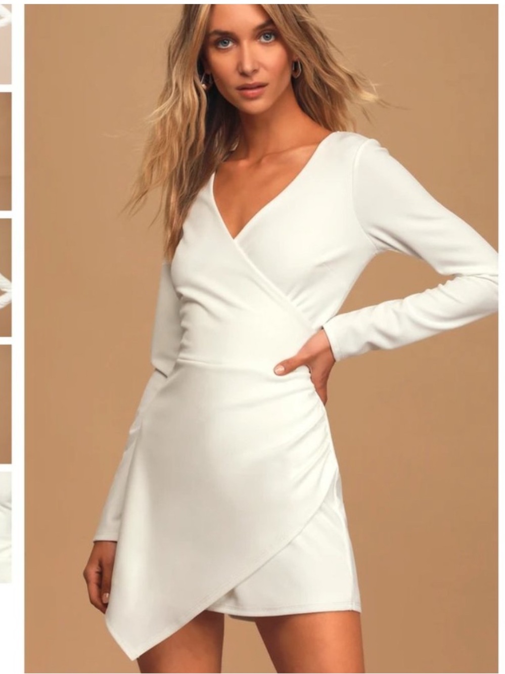 Lulu's White Long-Sleeve Wrap Romper